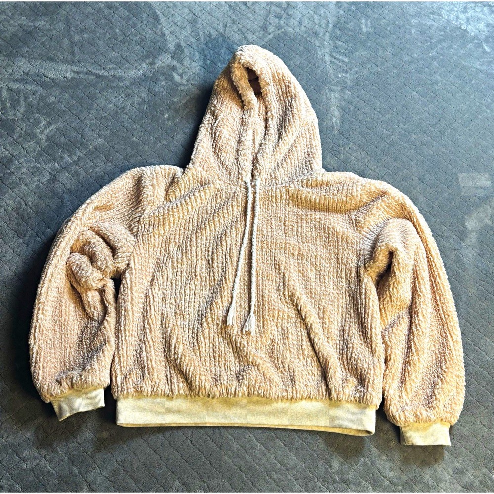 Sunday in Brooklyn Anthropologie Fuzzy Hoodie Women's M Beige